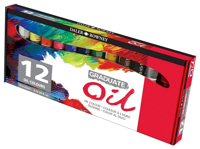 Olejové farby D&R Graduate - sada 12 x 22 ml