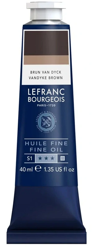 Olejová farba LEFRANC BOURGEOIS Fine - 40 ml v tube - 111 Permanent Vandyck Brown - Van Dyckova hnedá