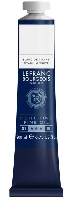 Olejová farba LEFRANC BOURGEOIS Fine - 200 ml v tube - 008 Titanium White - Biela titániová