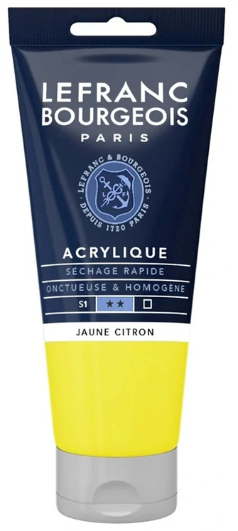Akrylová farba LEFRANC BOURGEOIS Fine - 80 ml v tube - 169 Lemon Yellow - Žltá citrónová