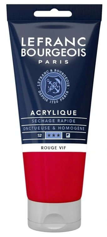 Akrylová farba LEFRANC BOURGEOIS Fine - 80 ml v tube - 396 Bright Red - Jasná červená