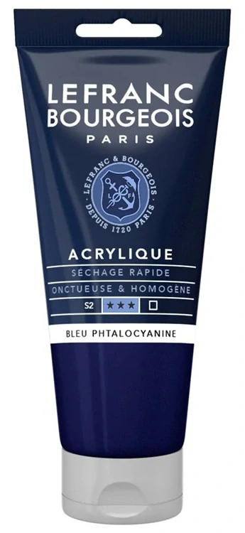 Akrylová farba LEFRANC BOURGEOIS Fine - 80 ml v tube - 095 Phthalocyanine Blue - Ftalokyanínová modrá
