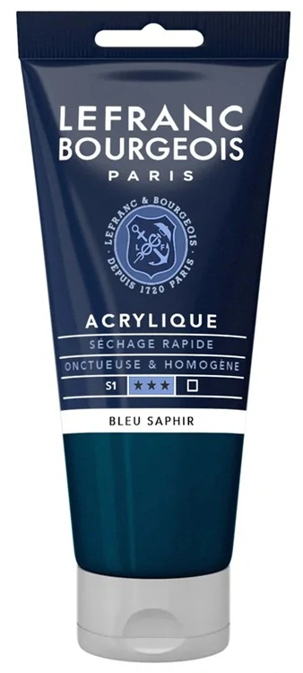 Akrylová farba LEFRANC BOURGEOIS Fine - 80 ml v tube - 048 Sapphire Blue - Modrá safírová