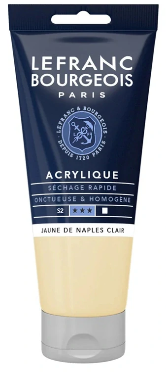 Akrylová farba LEFRANC BOURGEOIS Fine - 80 ml v tube - 887 Naples Yellow Light - Neapolská svetlá žltá