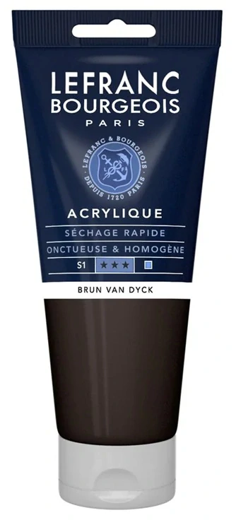 Akrylová farba LEFRANC BOURGEOIS Fine - 80 ml v tube - 111 Permanent Vandyck Brown - Van Dyckova hnedá