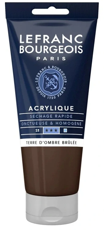 Akrylová farba LEFRANC BOURGEOIS Fine - 80 ml v tube - 477 Burnt Umber - Umbra pálená