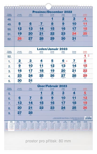Kalendár 2023 - nástenný - Trojmesačný