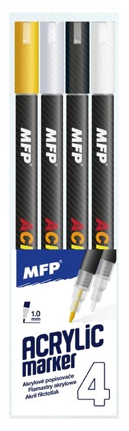 Akrylové popisovače MFP - 1 mm - sada 4 ks
