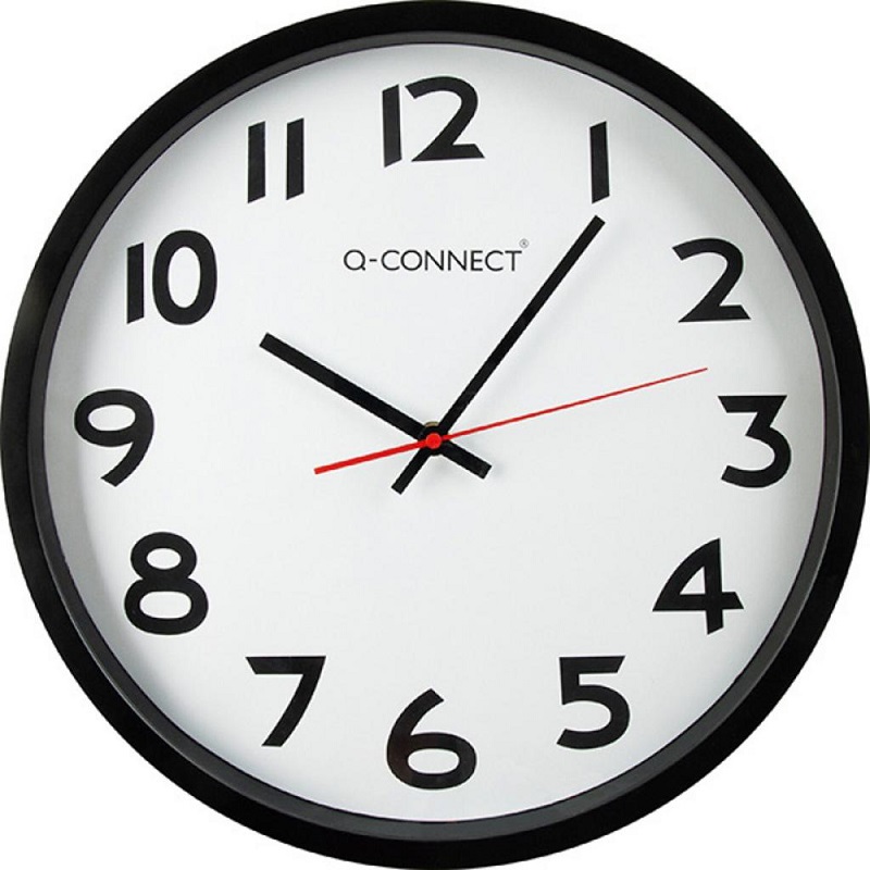 Nástenné hodiny Q-Connect - priemer 35 cm - čierne