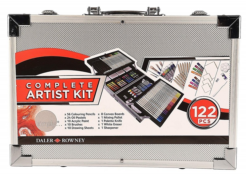 D&R SIMPLY Complete Artist Kit - Veľká umelecká sada - 122 ks v kovovom kufríku