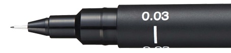 Liner PIN - UNI Mitsubishi Pencil - Čierny - PIN 003 - kreatívny liner - 0,03 mm