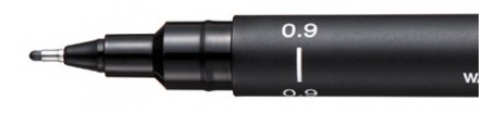 Liner PIN - UNI Mitsubishi Pencil - Čierny - PIN 09 - kreatívny liner - 0,9 mm