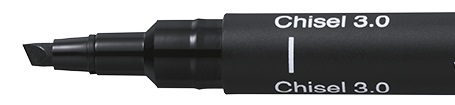 Liner PIN - UNI Mitsubishi Pencil - Čierny - CS3 - popisovač - zrezaný hrot - 3 mm