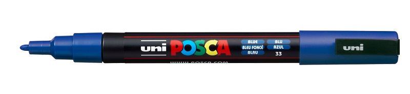 POSCA popisovač - PC-3M - šírka stopy 0,9 - 1,3 mm - modrý 33