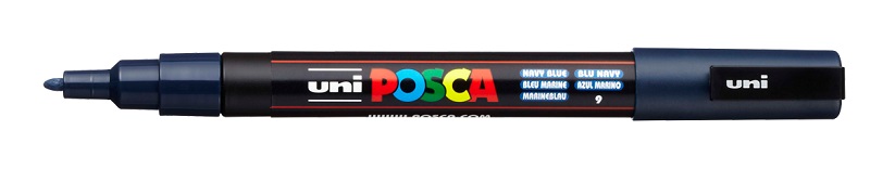 POSCA popisovač - PC-3M - šírka stopy 0,9 - 1,3 mm - námornícky modrý 9