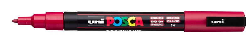 POSCA popisovač - PC-3M - šírka stopy 0,9 - 1,3 mm - tmavo červený 14