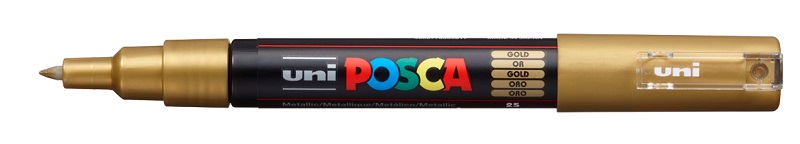 POSCA popisovač - PC-1M - šírka stopy 0,7 mm - zlatý 25