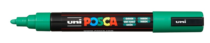 POSCA popisovač - PC-5M - šírka stopy 1,8 - 2,5 mm - zelený 6