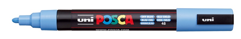 POSCA popisovač - PC-5M - šírka stopy 1,8 - 2,5 mm - nebesky modrá 48