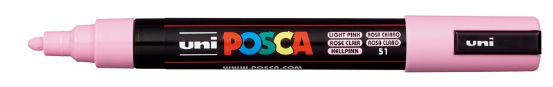 POSCA popisovač - PC-5M - šírka stopy 1,8 - 2,5 mm - svetloružový 51