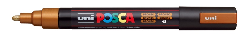 POSCA popisovač - PC-5M - šírka stopy 1,8 - 2,5 mm - bronzový 42