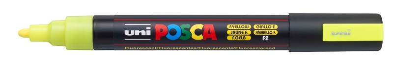 POSCA popisovač - PC-5M - šírka stopy 1,8 - 2,5 mm - fluo žltý F2