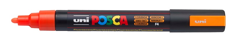 POSCA popisovač - PC-5M - šírka stopy 1,8 - 2,5 mm - fluo oranžový F4
