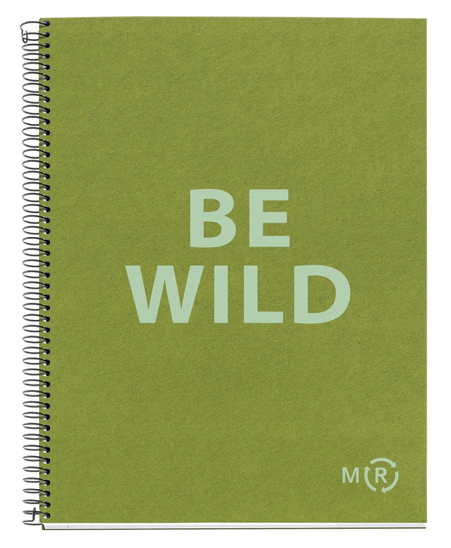 Poznámkový blok MIQUELRIUS BE WILD - ekologický - A4 - 90 g/m2 - kartón - 80 listov - linajkový - Olive