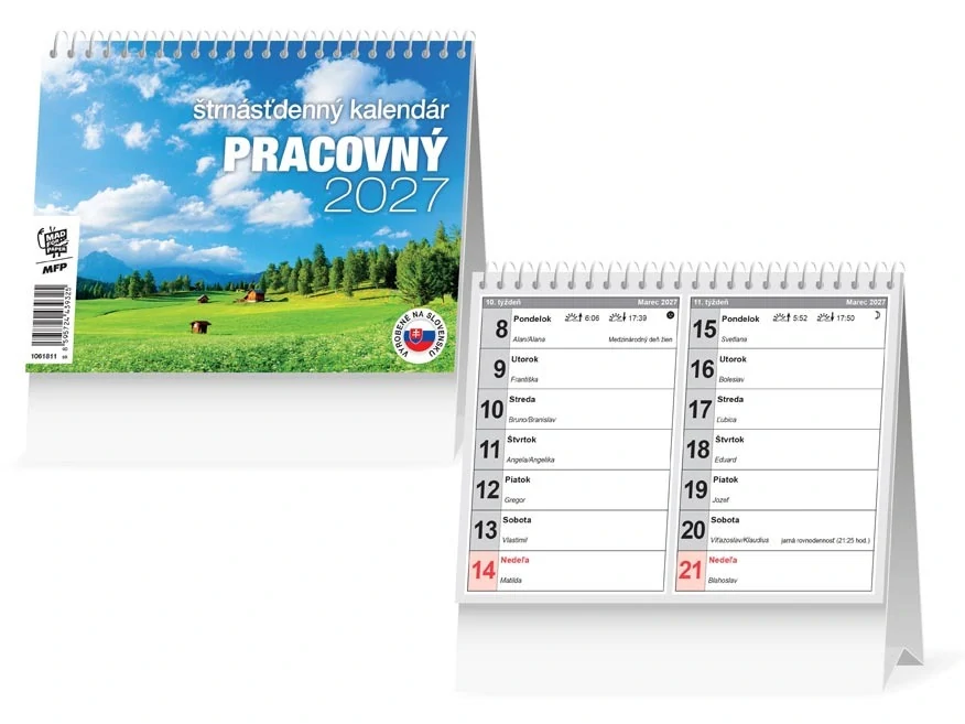 SK Kalendár 2027 - Pracovný - stolový - 14-denný