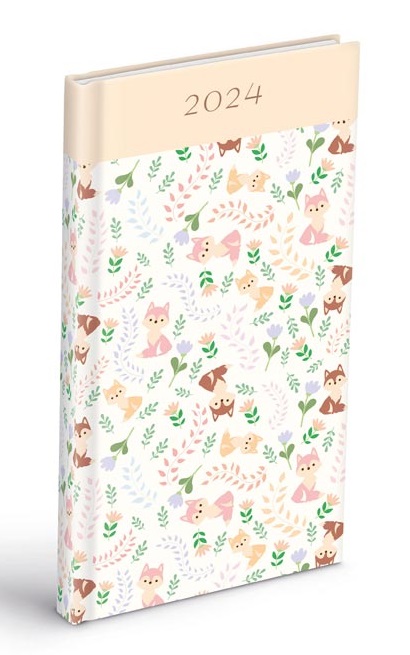 Diár 2024 - Líšky T806 Lamino 3 - 90 x 170 mm - týždenný