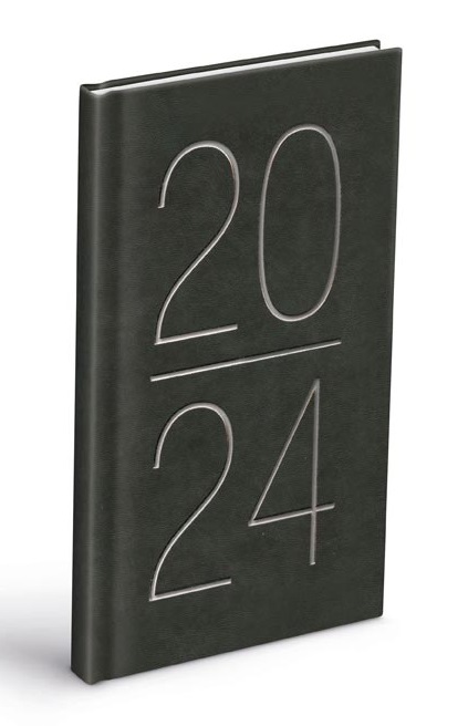 Diár 2024 - T806 PU Grey s veľkými číslami - 90 x 170 mm - týždenný