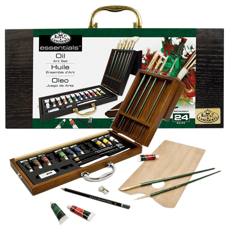 Olejový maliarsky set v drevenom boxe Royal & Langnickel - set 24 ks