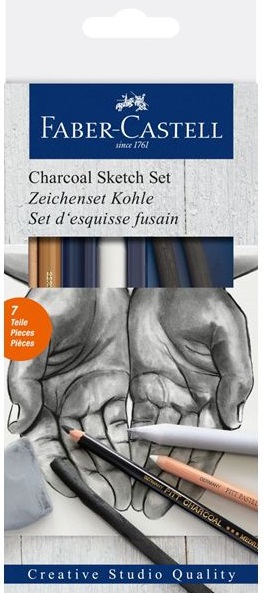 Prírodné uhlíky na skicovanie FABER-CASTELL - 6 ks