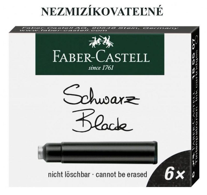 Atramentové bombičky FABER-CASTELL - čierne - 6 ks