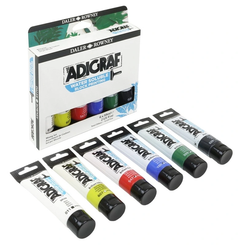 Daler-Rowney Adigraf - farby na linoryt - sada 6 x 59 ml