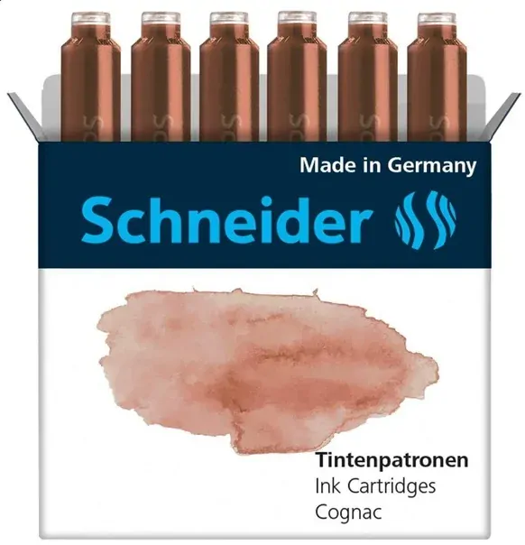 Atramentové bombičky Schneider - Cognac - sada 6 ks