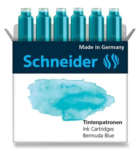 Atramentové bombičky Schneider - Bermuda Blue - sada 6 ks