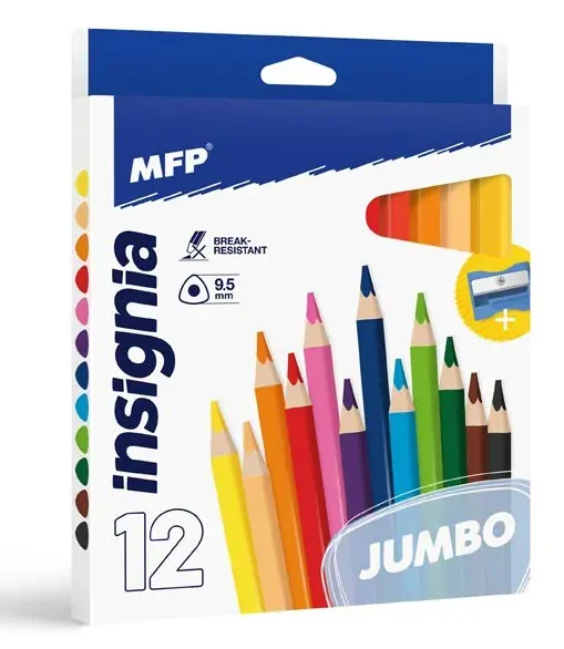 Farbičky MFP 12 JUMBO triangular s orezávatkom