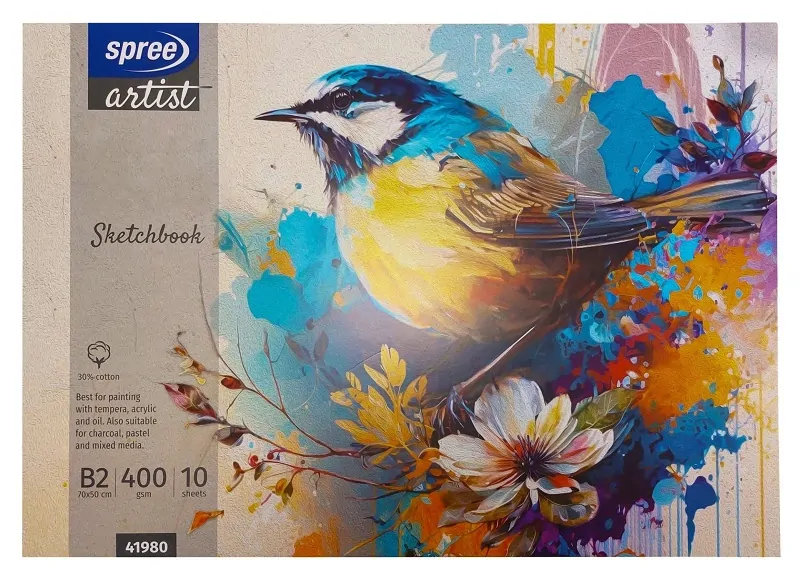 Skicár Spree artist - B2 (70 x 50 cm) - 400 g/m2 - obsahuje 30 % bavlny - 10 listov
