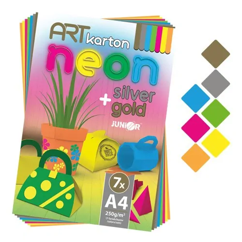 Farebný dekoračný papier Art Neon 7 farieb, 250g/m2