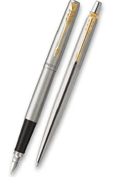 Súprava PARKER Jotter Stainless Steel GT - plniace pero + guľôčkové pero
