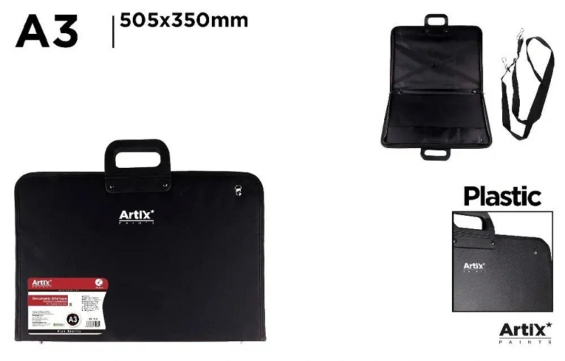 Plastová taška ARTIX A3 - s rúčkou na zips