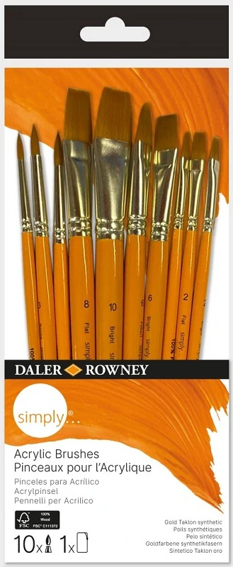 D&R SIMPLY akryl Gold Taklon - syntetický vlas - sada 10 ks