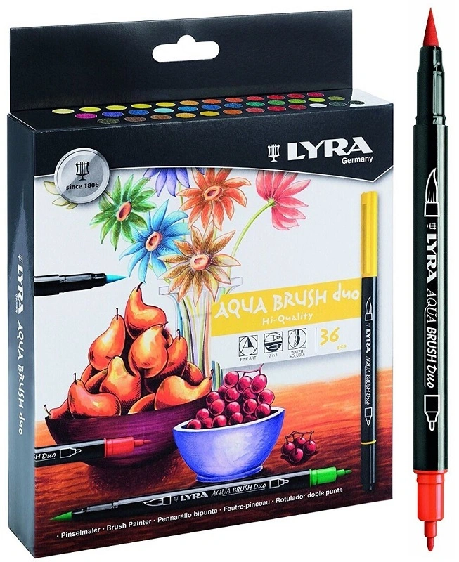 Markery LYRA - Aqua Brush Duo - sada 36 ks - obojstranné