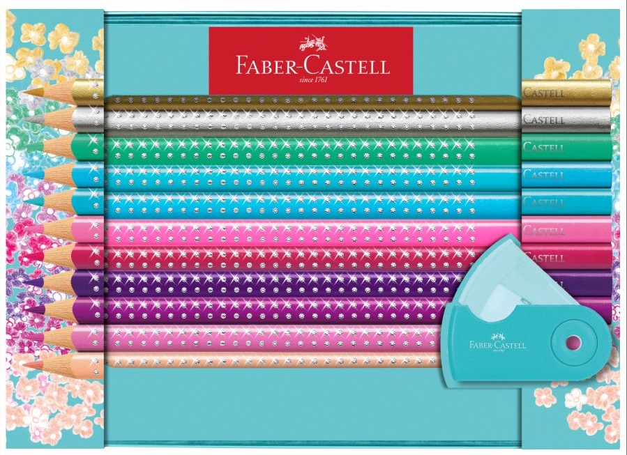 Farbičky Faber-Castell Sparkle - darčeková sada 20 trblietavých farbičiek - trojhranné