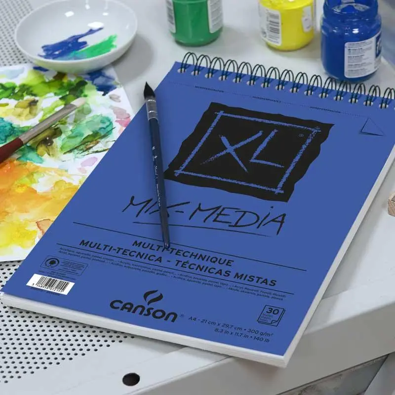 Blok CANSON XL MIX-MEDIA Multi-technique - špirálová väzba - A4 - 30 listov - 300 g/m2