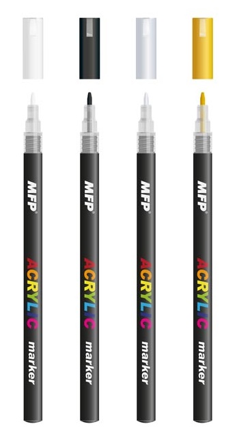 Akrylové popisovače MFP - 1 mm - sada 4 ks