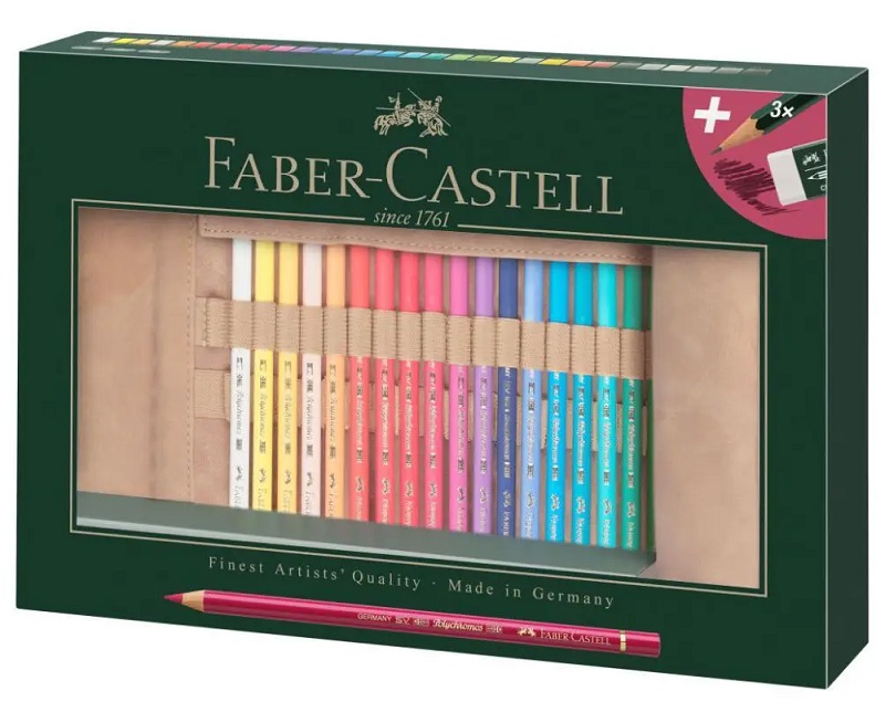 Farebné ceruzky FABER-CASTELL Polychromos - sada 30 ks - rolka