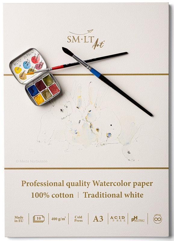 Akvarelový blok SMLT Art - Professional Quality Watercolor paper - A3 - 400 g/m2 - 10 listov - lisovaný za studena