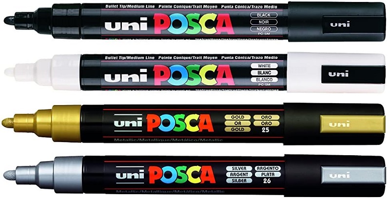 POSCA - sada popisovačov PC-5M - 1,8 - 2,5 mm - mix farieb (4 ks)